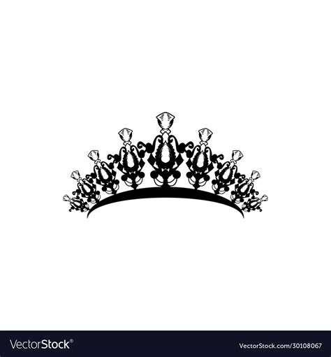 Princes Tiara Crown Or Royal Diadem Logo Ideas Vector Image