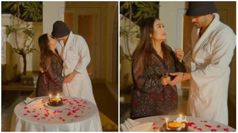 Neha Kakkar Kisses Hubby Rohanpreet Singh On His Birthday Cuts Cake Watch India Today