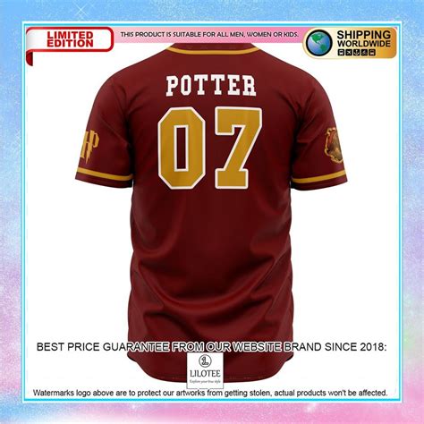 Gryffindor House Harry Potter Baseball Jersey Limited Edition Lilotee