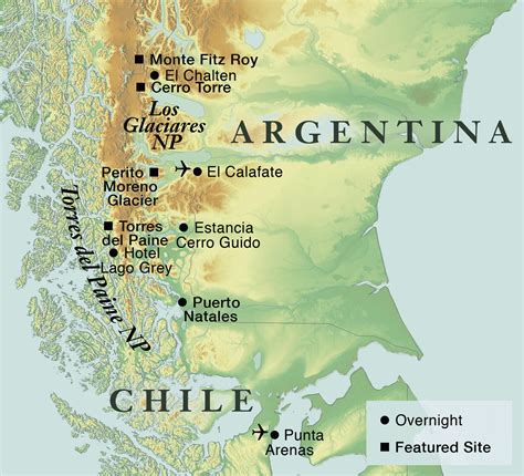 Patagonia On South America Map Map
