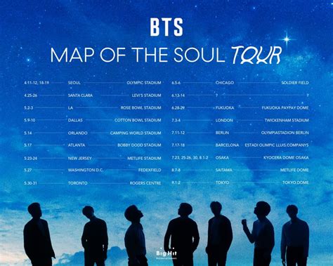 Bts Unveil Dates Cities And Locations For Their Map Of The Soul