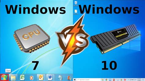 Windows 7 Vs Windows 10 Ramcpu Usage Compare Youtube