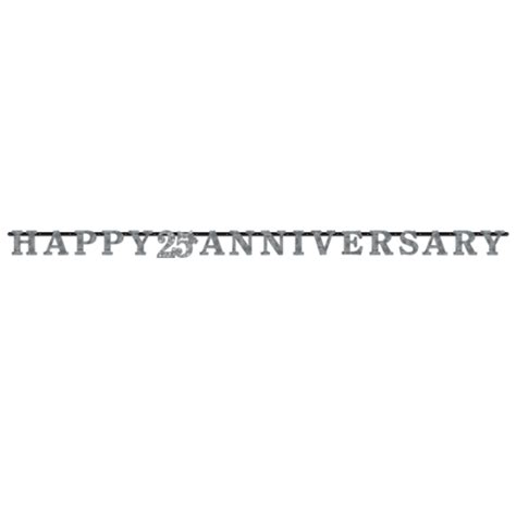 25th Silver Anniversary Letter Banner Non Stop Party Shop