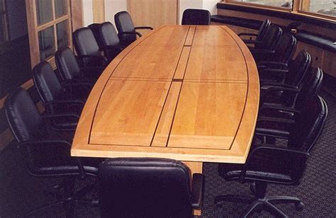 Custom Made Solid Maple Conference Table With Black Walnut Inlays