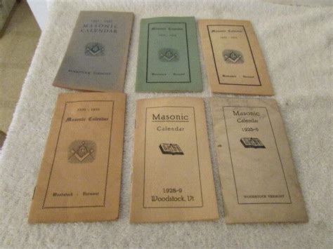 Lot Of 6 Vintage Masonic Calendar Booklets Ebay