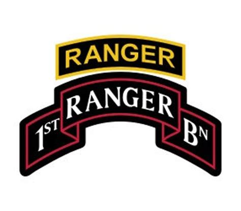 Us Army 1st Ranger Battalion Patch With Ranger Tab Vector Etsy