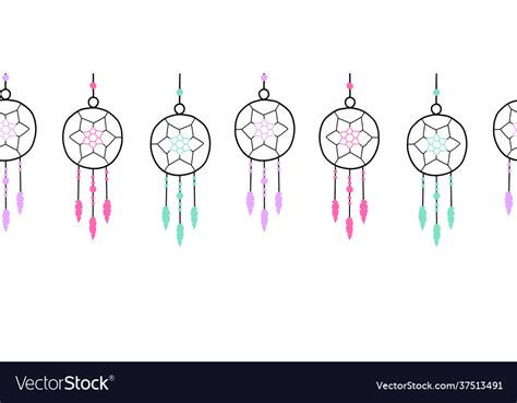 Seamless Dreamcatchers Border Royalty Free Vector Image