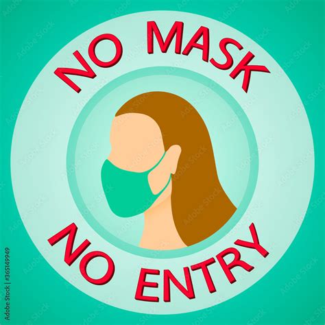 No Mask No Entry Poster Mask Required Banner Silhouette Of A Woman