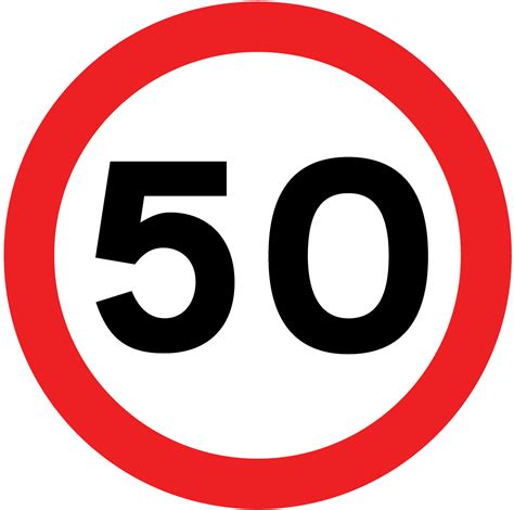 Maximum Speed Limit Sign 50 Mph Highway Code