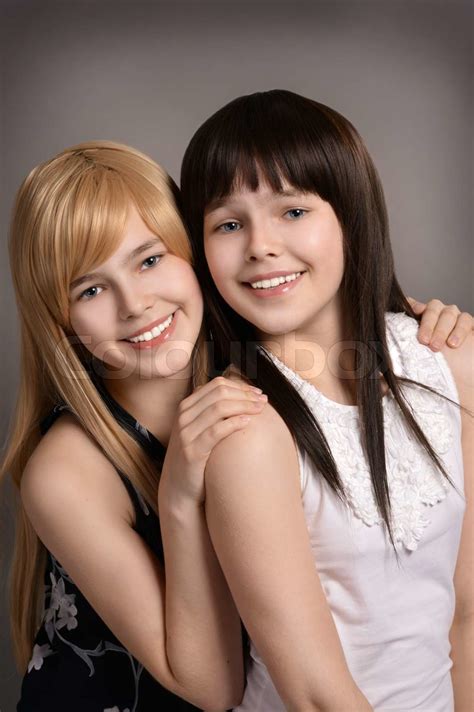 Two Teen Girls Stock Image Colourbox