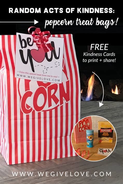 Random Acts Of Kindness Popcorn Treat Bags We Give Love