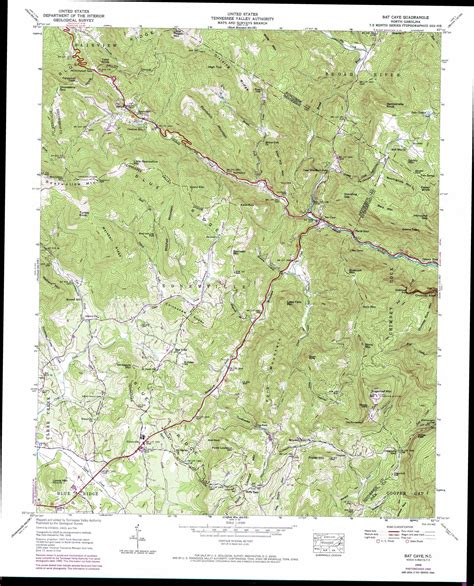 Bat Cave Topographic Map 124000 Scale North Carolina