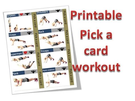 Printable Exercise Cards Room Surf Com