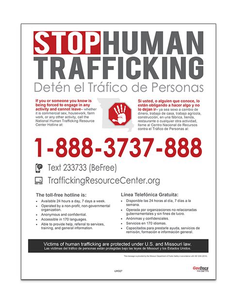 Missouri Human Trafficking Poster