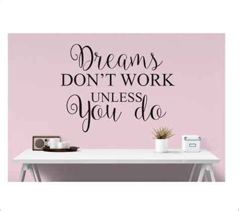 Dreams Dont Work Unless You Do Decal Vinyl Wall Decal Etsy