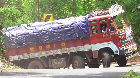 Dare To Drive TATA 16 Wheeler Lorry On Ghat Roads Driving Lorry