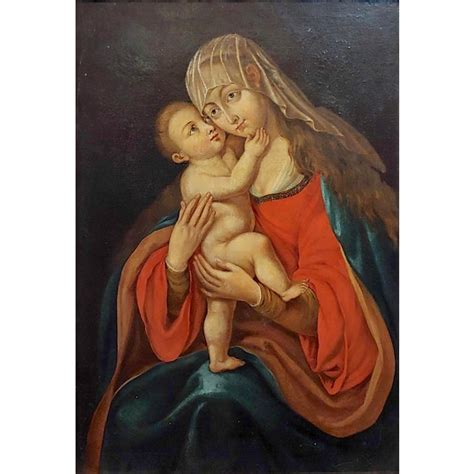 18th Century Italian Old Master Oil Painting Madonna With Child