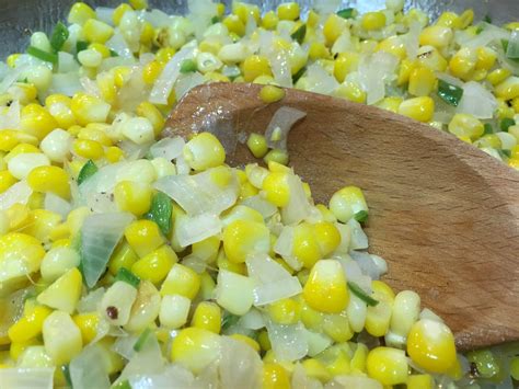 Fresh Corn With Sweet Onions And Serrano Peppers Farmers Daughter