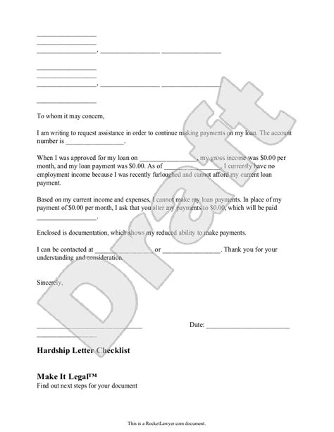 Free Hardship Letter Template And Faqs Rocket Lawyer