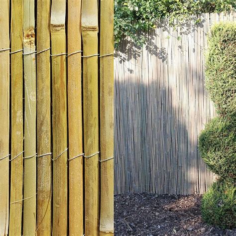 4m Slatted Bamboo Fence Screening Roll Natural Slat Panel Privacy