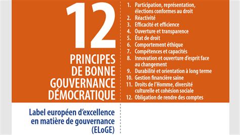 12 Principes De Bonne Gouvernance Démocratique Conférence Le 28