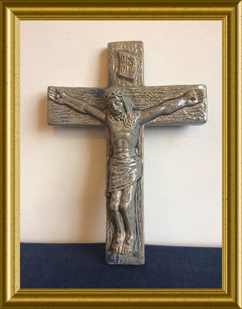 Vintage Ceramic Cross Crucifix Jesus Christ