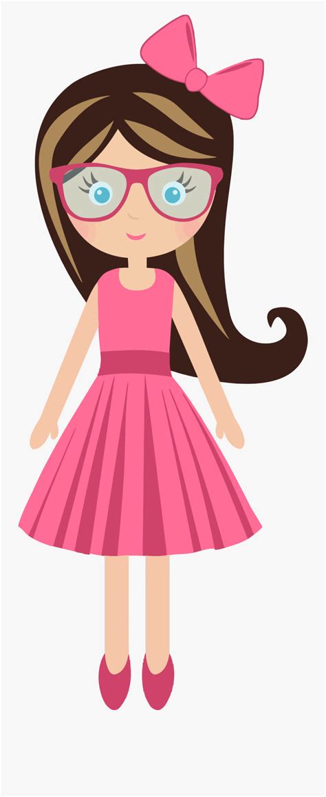 Clip Art Girl With Glasses Clipart Girl Pink Dress