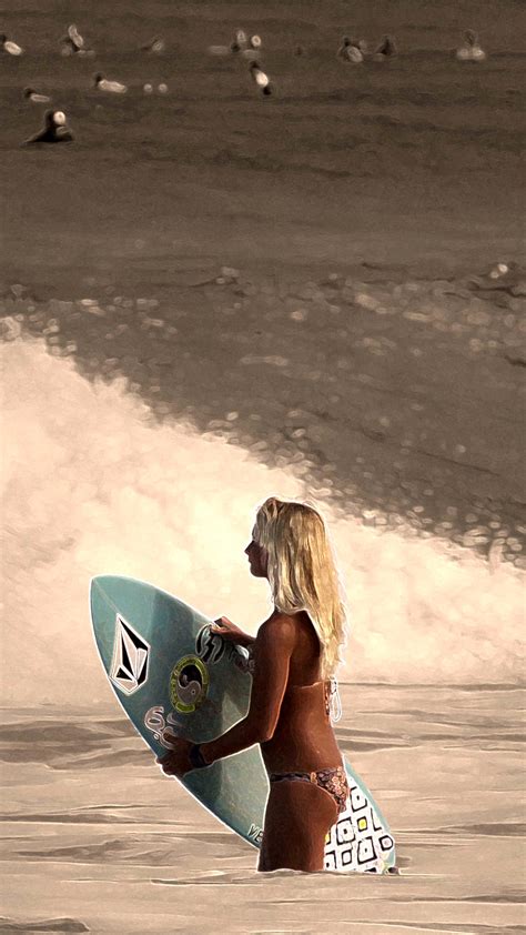 Surfing Girl Wallpaper For Iphone X 8 7 6 Free