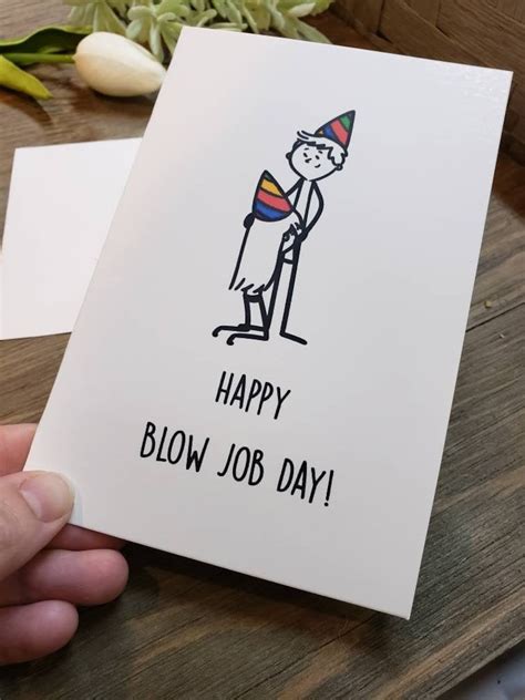 Happy Blow Job Day Birthday Card Anniversary Card Oral Etsy