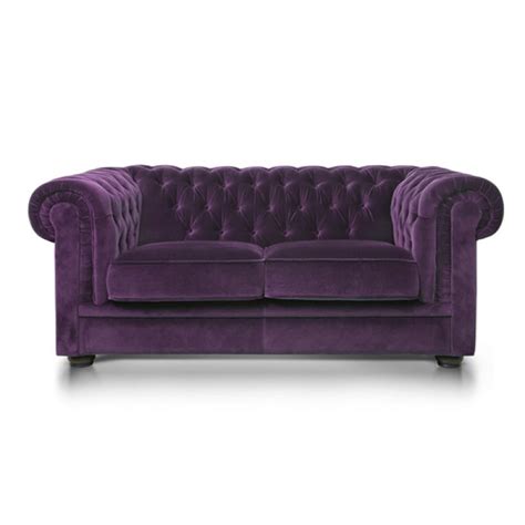 Purple Velvet Chesterfield Style 4 Seater Sofa Hire