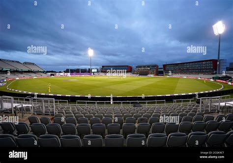 General View Of The Stand At Old Trafford Cricket Ground Hi Res Stock