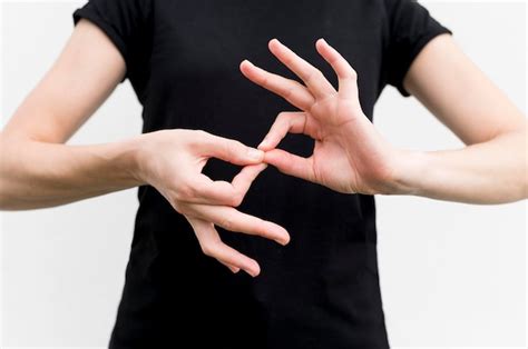 Free Photo Deaf Woman Communicating Through Sign Language