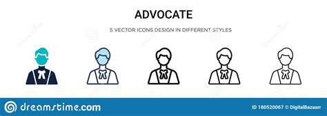 Advocate Icon In Filled Thin Line Outline And Stroke Style Vector