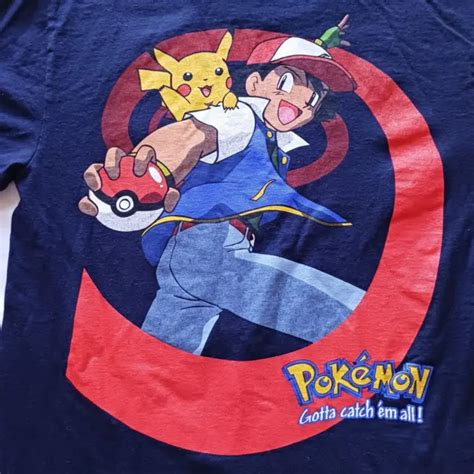 vintage pokemon pikachu ash gotta catch em all shirt size m medium nintendo 83 75 picclick