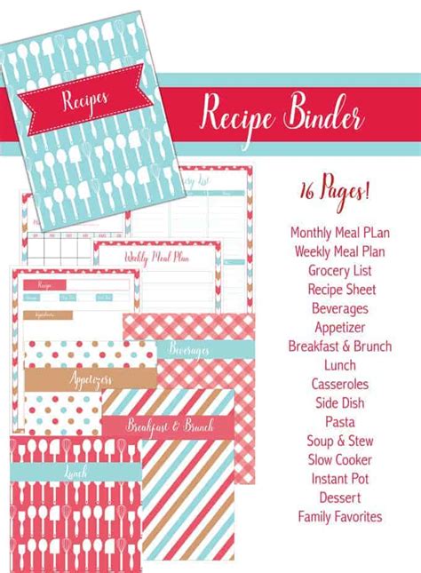 Free Recipe Binder Printables Simply Stacie