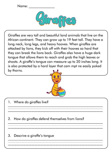Free Printable Reading Comprehension Worksheets For Rd Grade Free