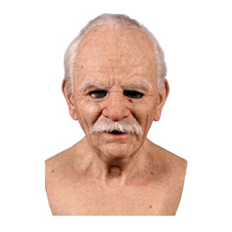 buy hanghang halloween old bald man mask the elder old man headgear realistic silicone