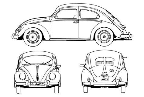 Volkswagen Beetle 1952 Coloring Page Free Printable Coloring Pages