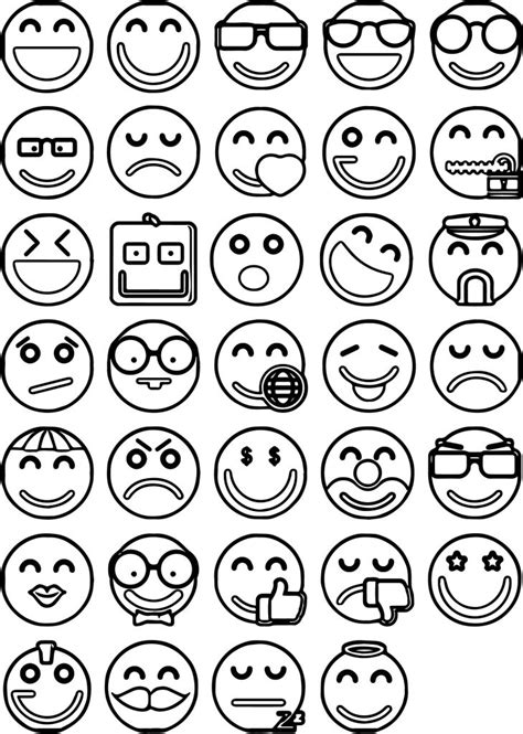 Emoticons All Face Coloring Page