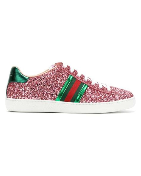 Gucci Ace Glitter Sneakers In Pink Lyst