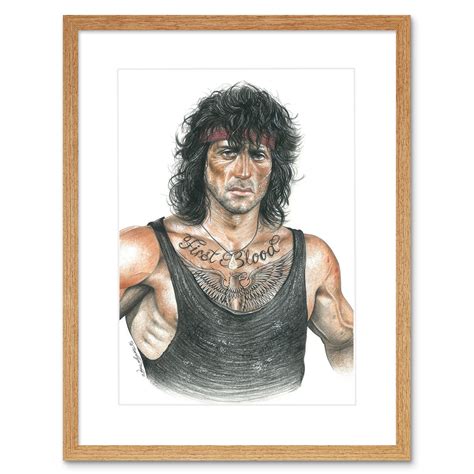 Wayne Maguire Tattooed John Rambo Inked Ikon Framed Art Print 12x16 Inch Ebay
