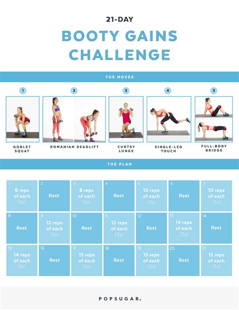 Click Here For A Printable Pdf Of The Challenge Day Butt Building Challenge Popsugar