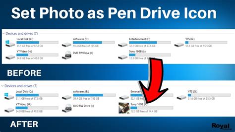 How To Set Photo As Pen Drive Icon Change Usb Icon Into Your Picture