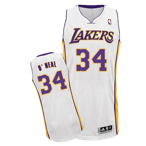 Mens Adidas Los Angeles Lakers 34 Shaquille Oneal Authentic White