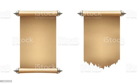 Old Parchment Or Paper Roll And Scroll Manuscript Stock Illustration