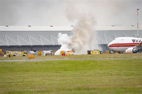 dramatic pictures show fire at east midlands airport derbyshire live