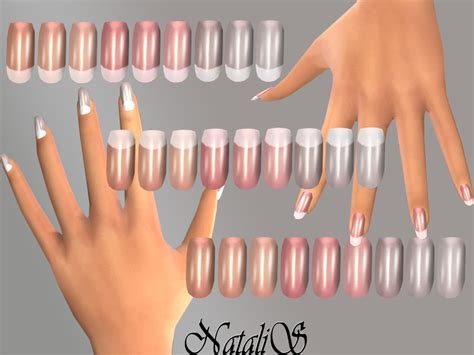 The Sims Resource Natalists4 French Long Nails Ft Fe