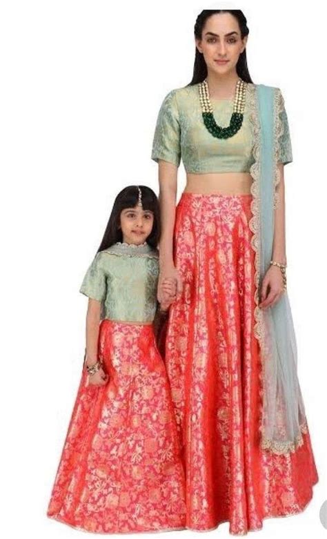 indian brocade lehenga for women mother daughter matching etsy mother daughter matching