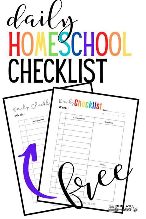 Free Printable Homeschool Daily Checklist Free Homeschool Deals
