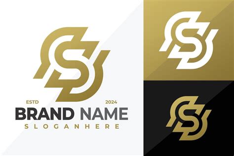 Golden Letter S Monogram Logo Design Symbol Icon Illustration